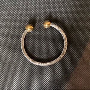 Silver and gold twist cuff bracelet